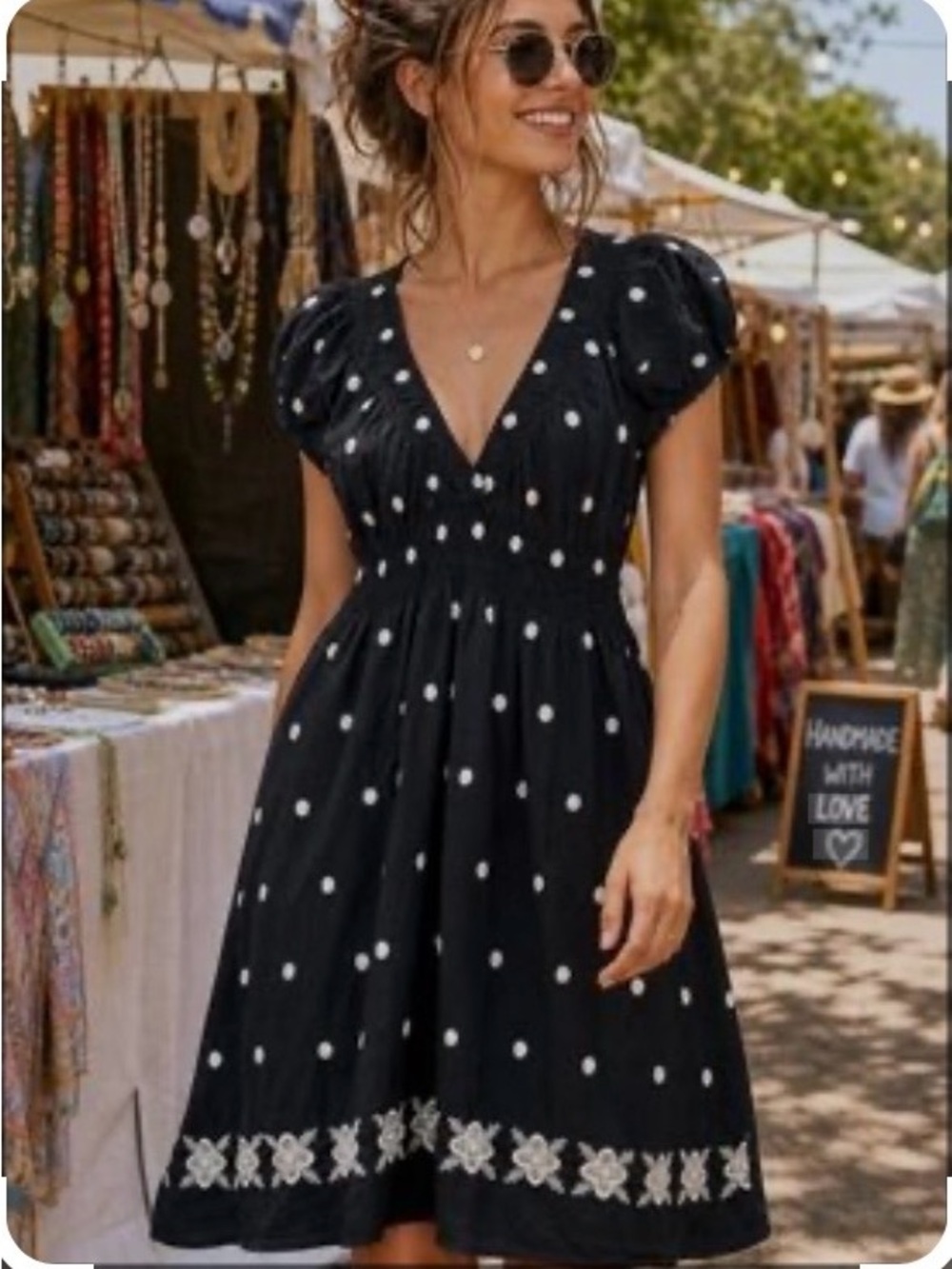 Cute Options V-Neck Smocked  Dress